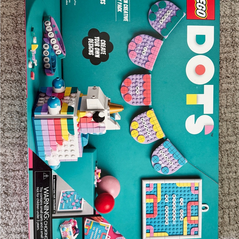 Lego DOTS Unicorn & Decorative Panels - Pink, Purple, Blue, Yellow, White